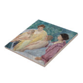 メアリー・カサット - ボートに乗る2人の母親と子供たち タイル (側面)