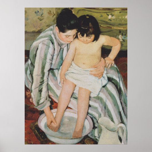 メアリー・カサット 子どもの沐浴の絵画 ポスター (正面)
