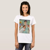 メアリー・カサット - 縫う若い母 Tシャツ (正面フル)