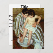 メアリー·カッサッツの子どもの風呂（1892年頃） 招待状 (正面/裏面)