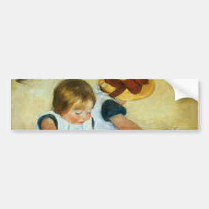 メアリー・カッサットのビーチの子ども(1884年) バンパーステッカー