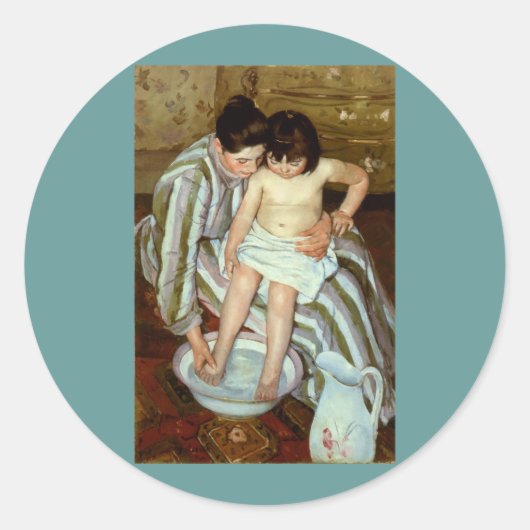 メアリー・カッサットの子供の風呂（1892年頃） ラウンドシール (正面)