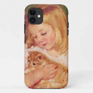 メアリー・カッサット、子猫を連れた女の子 iPhone 11 ケース