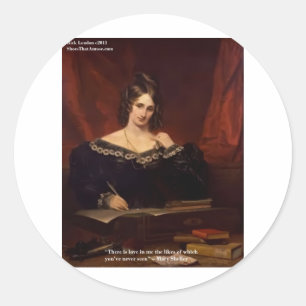 メアリー・シェリー「愛は見たことがない」ギフトとカード ラウンドシール