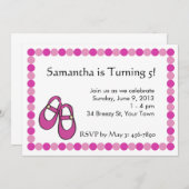 メアリー·ジャネス·バースデー·パーティーの招待 招待状 (正面/裏面)