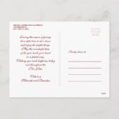 メアリー&ジョゼフ・メリー・クリスマスのイエス・チャイルド シーズンポストカード (裏面)