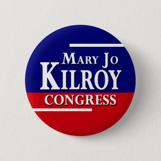 メアリー・ジョー・キルロイ議員 缶バッジ (正面)