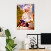 メアリー・スティーブンソン・カッサットの犬を飼った女性 ポスター (ホームオフィス)