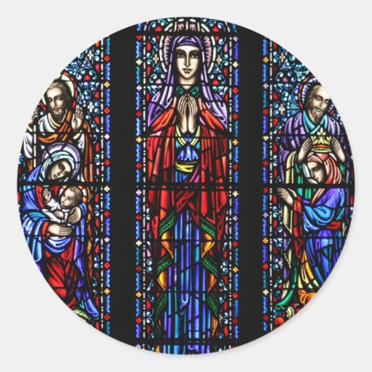 メアリー・ステンドグラス・アートの戴冠式 ラウンドシール (正面)