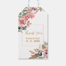 メアリー 水彩ローズ エメラルドグリーン ギフトタグ