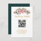 メアリー 水彩ローズ エメラルドグリーン QRコード エンクロージャーカード (正面/裏面)