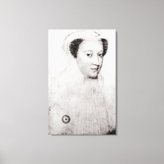 メアリー、白い喪に服したスコットの女王, 1560 キャンバスプリント (正面)