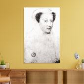 メアリー、白い喪に服したスコットの女王, 1560 キャンバスプリント (インサイチュ (リビング))