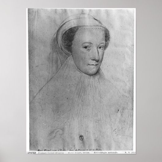 メアリー、白い喪に服したスコットの女王, 1560 ポスター (正面)