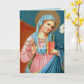 メアリー、F.リッピの受胎告知(詳細; M 038) カード (黄色い花)