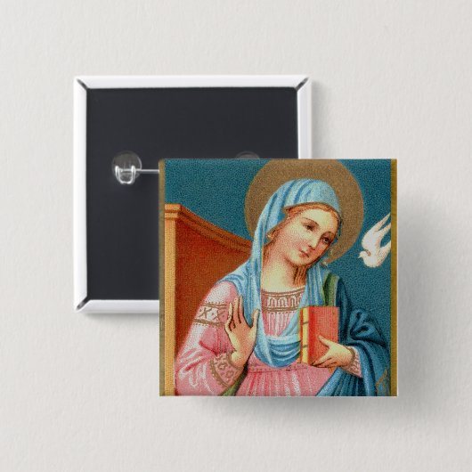 メアリー、F.リッピの受胎告知(詳細; M 038) 缶バッジ (正面&裏面)