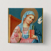 メアリー、F.リッピの受胎告知(詳細; M 038) 缶バッジ (正面)