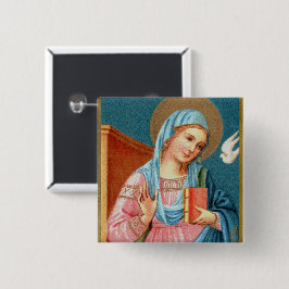 メアリー、F.リッピの受胎告知(詳細; M 038) 缶バッジ