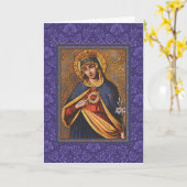 メアリ賛美ーの小ヴァージンハート カード (黄色い花)