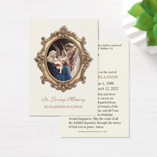 メアリ賛美ーエンジェルズカトリック記念祈りの言葉カード (デスク)