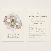 メアリ賛美ーカトリック結婚式の引き出物カード (正面&裏面)