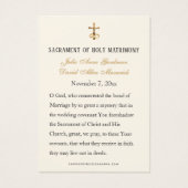 メアリ賛美ーカトリック結婚式の引き出物カード (裏面)