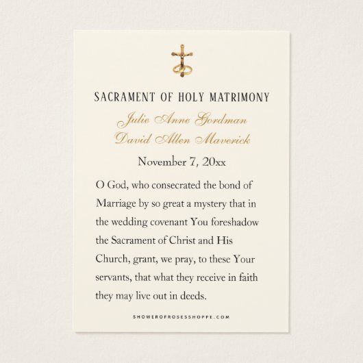 メアリ賛美ーカトリック結婚式の引き出物カード (裏面)