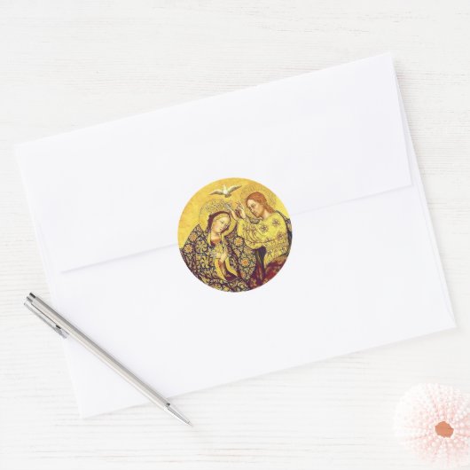 メアリ賛美ーヴァージンの戴冠式 ラウンドシール (封筒)