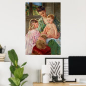 メアリ遊ー・カッサットの犬と子供たち ポスター (ホームオフィス)