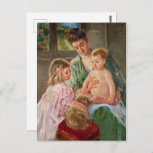 メアリ遊ー・カッサットの犬と子供たち ポストカード (正面/裏面)