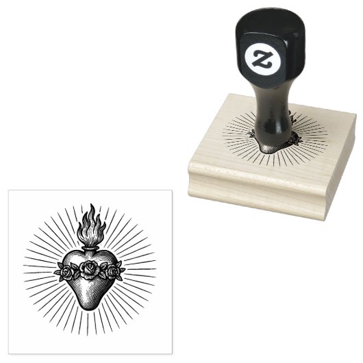 メアリ・カトリックの無垢な伝統的ハート ラバースタンプ (押印)