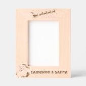 メアンドサンタ名前をカスタムするサンタ&スリー レーザー彫刻フレーム (正面)