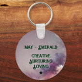 メア誕生石キーチェーン – エメラルドモスデザイン キーホルダー (裏面)