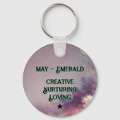 メア誕生石キーチェーン – エメラルドモスデザイン キーホルダー (裏面)