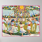 メイうぶな人フォークアート春お祝いポスター ポスター (正面)