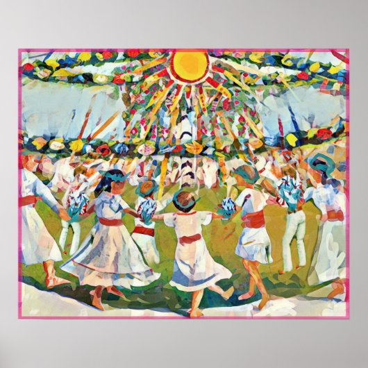 メイうぶな人フォークアート春お祝いポスター ポスター (正面)