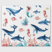 メイお洒落ジジンザメ誕生日 ラッピングペーパー (フラット)