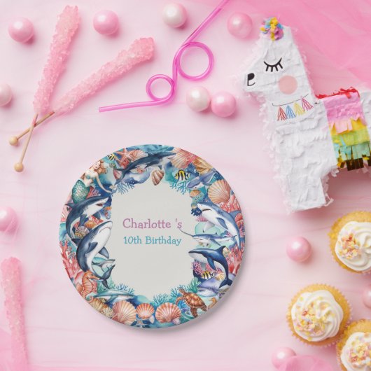 メイお洒落ジンジンジンジンジンベイバースデーパーティー ペーパープレート (パーティー)