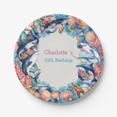 メイお洒落ジンジンジンジンジンベイバースデーパーティー ペーパープレート (正面)