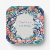 メイお洒落ジンジンジンジンジンベイバースデーパーティー ペーパープレート (正面)