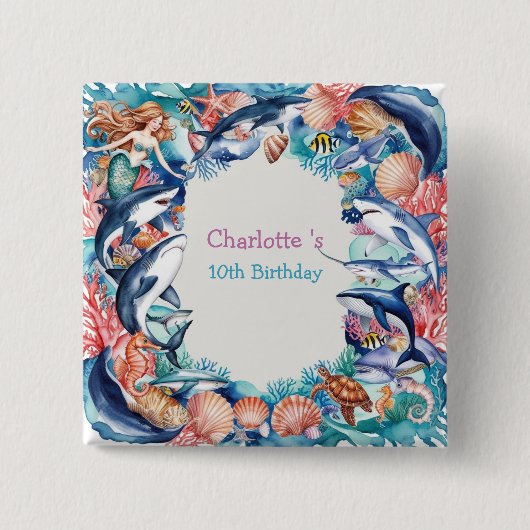 メイお洒落ジンジンジンジンジンベイバースデーパーティー 缶バッジ (正面)