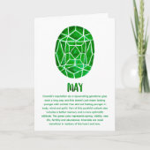 メイの誕生石エメラルド誕生日ウォーターカラーカード カード (正面)