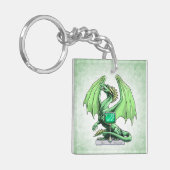 メイの誕生石龍:エメラルド キーホルダー (正面左)