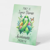 メイはライム病認識度月 台座サイン (正面)