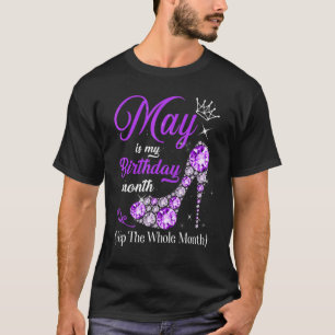 メイは私の誕生日の月のハイヒール全体 Tシャツ