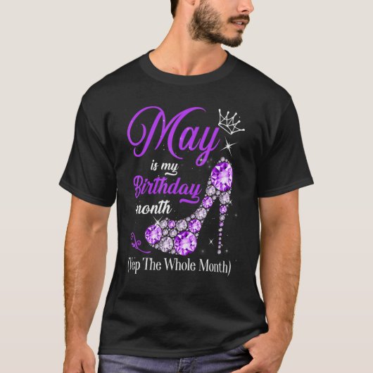 メイは私の誕生日の月のハイヒール全体 Tシャツ (正面)