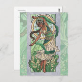 メイアールヌーボー誕生石シリーズの女性 ポストカード (正面/裏面)