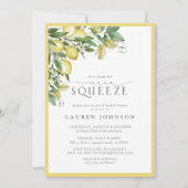 メイエレガントンスクイズレモンイエローブライダルシャワー 招待状 (正面)