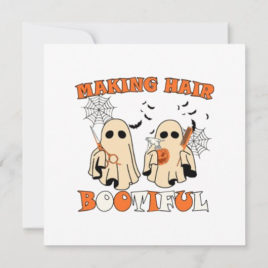 メイキングおもしろい幽霊ヘアドライザーハロウィーン サンキューカード (裏面)