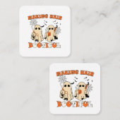 メイキングおもしろい幽霊ヘアドライザーハロウィーン スクエア名刺 (正面/裏面)